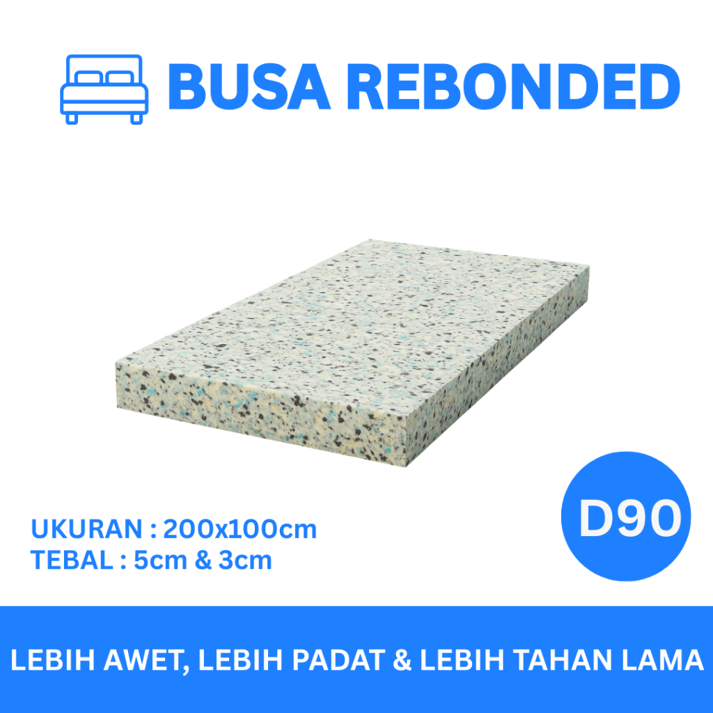 Rebonded Foam - Busa Rebonded - Alas Tidur - Lembaran - 200x100cm D90