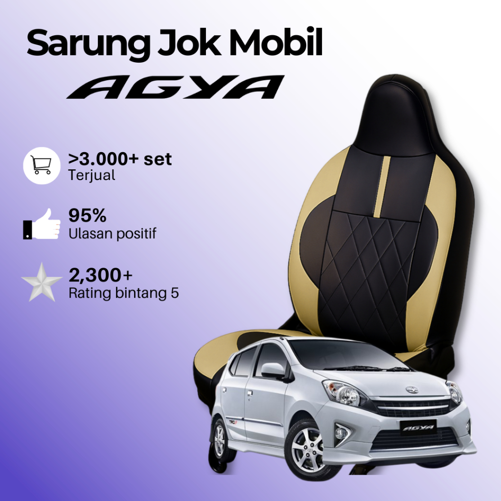 Sarung Jok Mobil 2 Baris Agya Ayla Bahan Cherokee Original