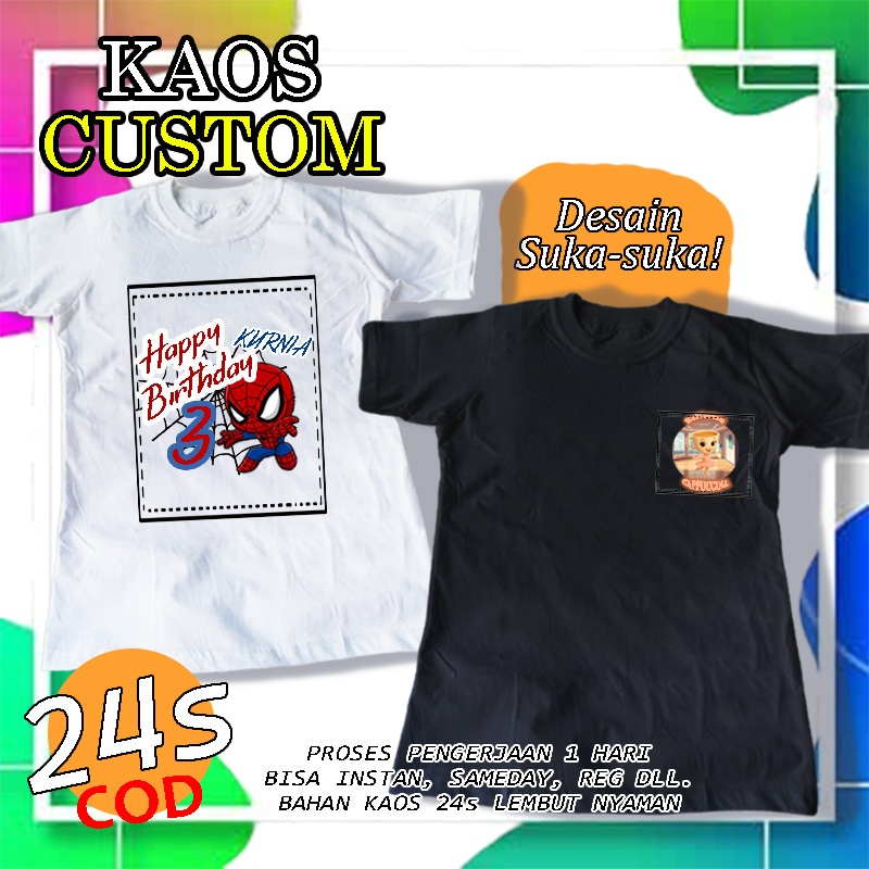 KAOS SABLON CUSTOM DTF SATUAN BISA CETAK FOTO / KAOS SABLON CUSTOM / SABLON KAOS SATUAN / DESIGN BEB