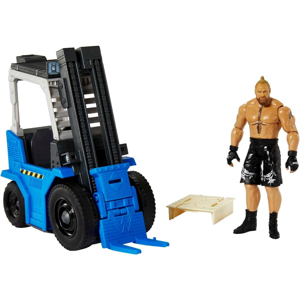 Mattel WWE Wrekkin' Slam & Stack Forklift & Action Figure Playset with Toy Vehicle & Brock Lesnar 6-