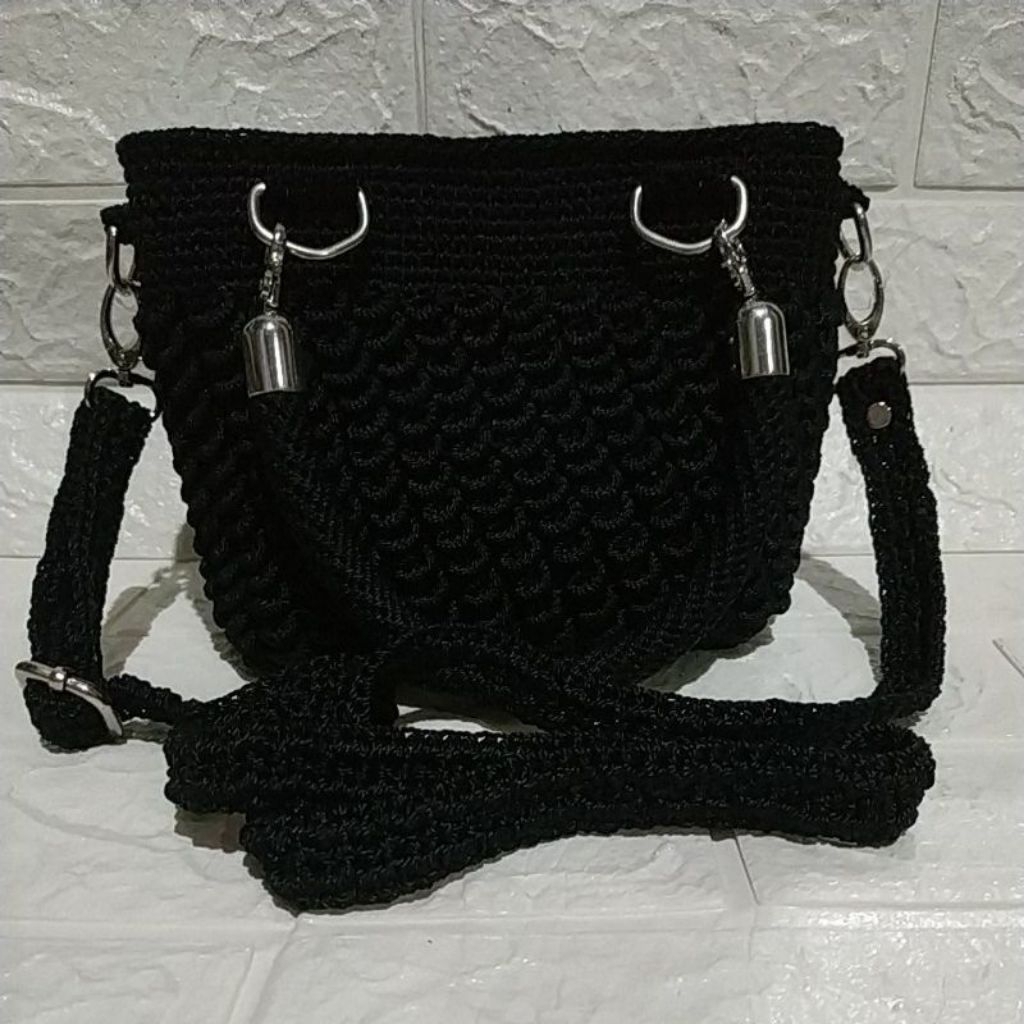 Tas Rajut Nilon /Tas homemade rajut nilon / Tas kerajinan Jogja