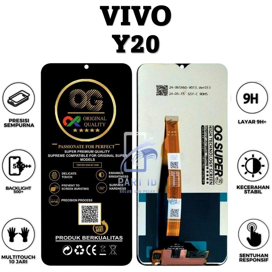 LCD TOUCHSCREEN VIVO Y20 FULLSET ORIGINAL 100%