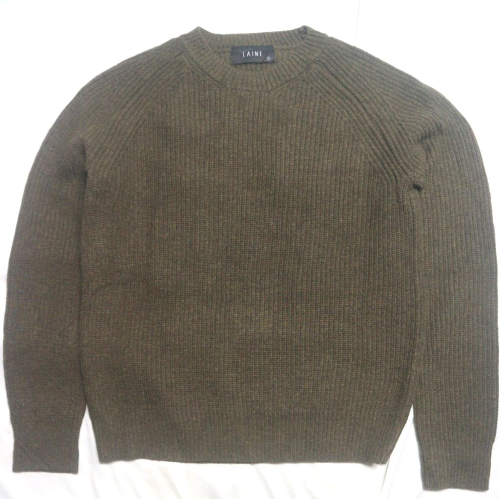 LAINE Lidi Knit Wool Green Army Hijau Tebal Knitwear Sweater Sweatshirt Crewneck Rajut Wool Jaket