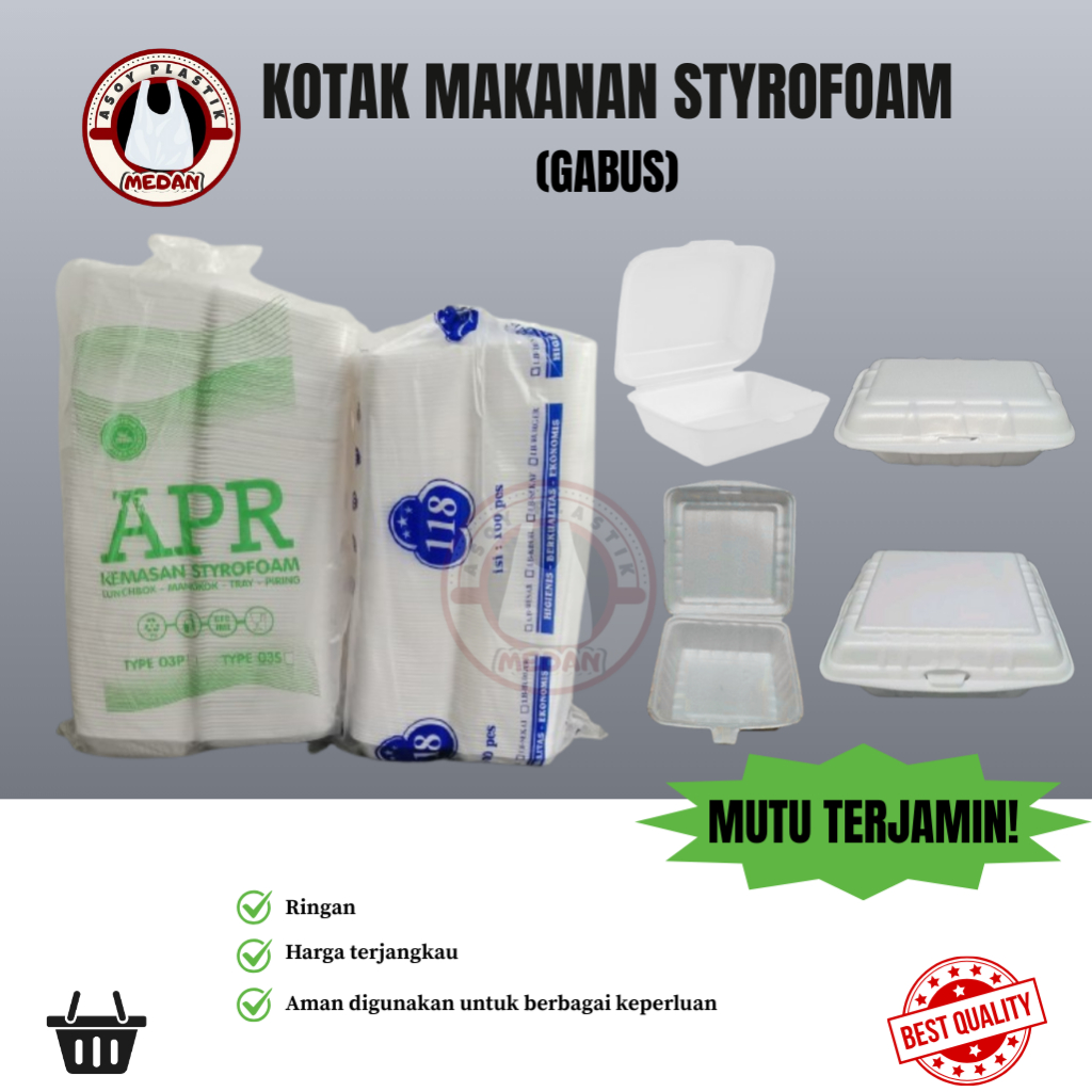 [ASOY PLASTIK] KOTAK MAKANAN STYROFOAM GABUS KOTAK