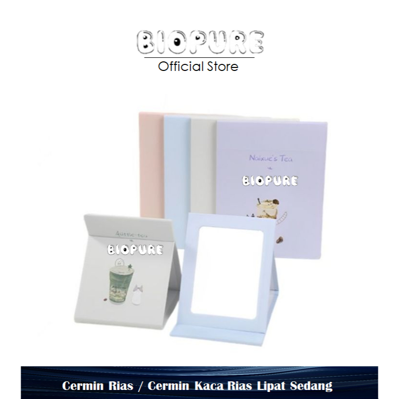 BIOPURE - BISA COD Cermin Rias / Cermin Kaca Rias Lipat Sedang / Cermin Lipat Model Buku - Random Ke