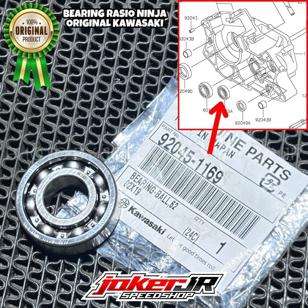 BEARING RASIO KANAN NINJA ORIGINAL KAWASAKI 92045-1169