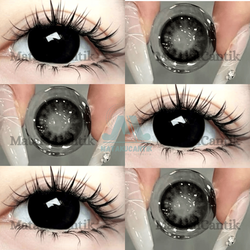 N Softlens Hitam Pekat Diameter 16 mm Big Eyes Efect Mata Barbie Black / Soflen Mata Boneka / Lensa 
