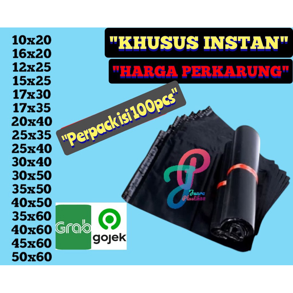 Khusus Instant Plastik Polymailer HD PE EKONOMIS Perkarung Plastik Hitam Packing