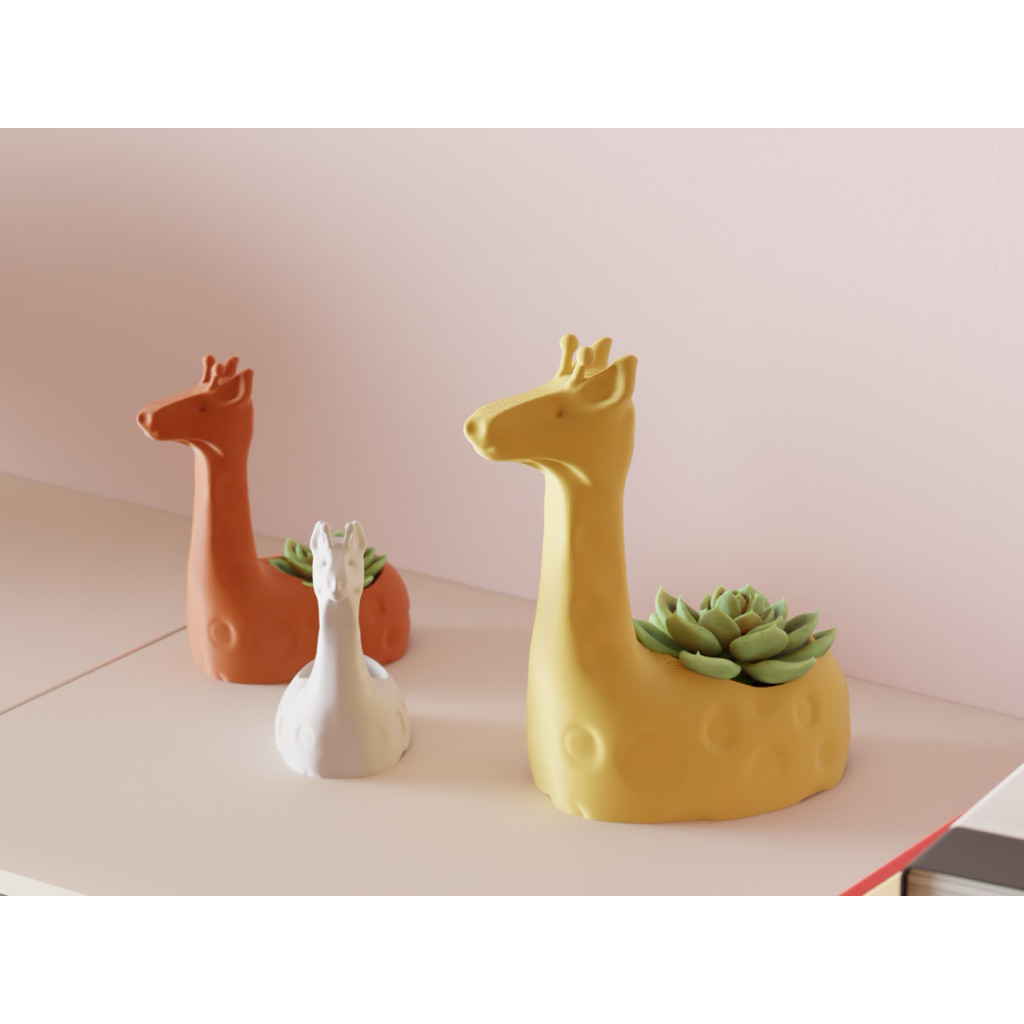 Pot Tanaman Lucu Bentuk Jerapah – Dekorasi Unik untuk Rumah & Kantor