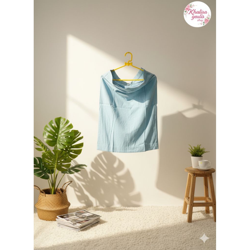 preloved SET kantor atasan dan rok biru mint