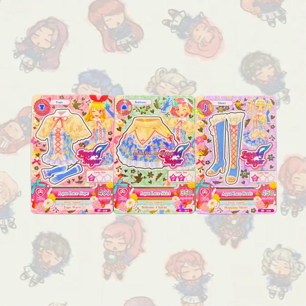 Aikatsu Promotion Angely Sugar Aqua Lace Set Ichigo Hoshimiya