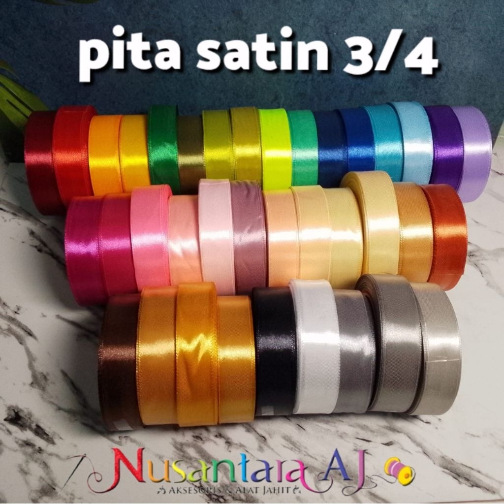 Pita Satin 3/4" per roll, Pita Satin 2cm, Pita Satin 3/4inch, pita 2cm