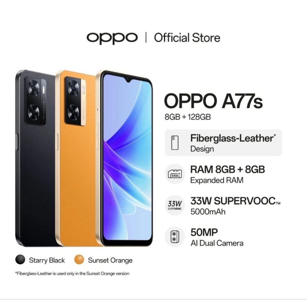 HP OPPO A77S 8/128 GB - OPPO A77 S RAM 8GB ROM 128GB GARANSI RESMI