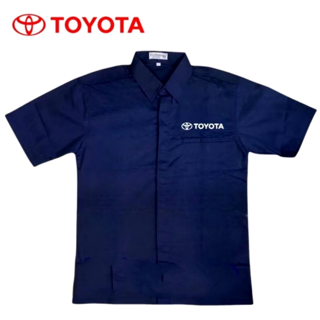 Kemeja TOYOTA kantung 1 baju toyota Seragam kerja TOYOTA bordir depan
