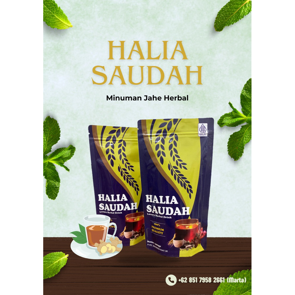 Halia Saudah Produk Minuman Jahe Siap Seduh 200 gram