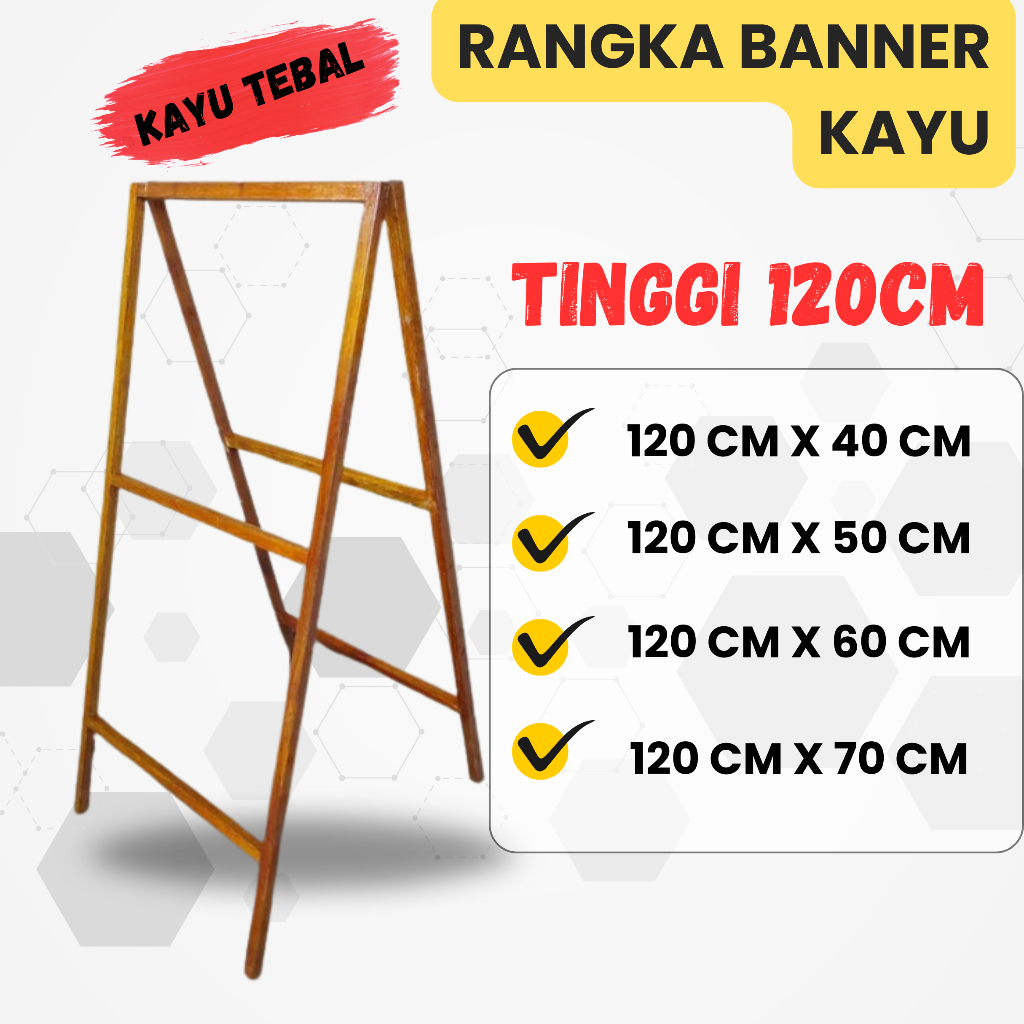Rangka Banner kayu / Standing banner kayu kuat kokoh
