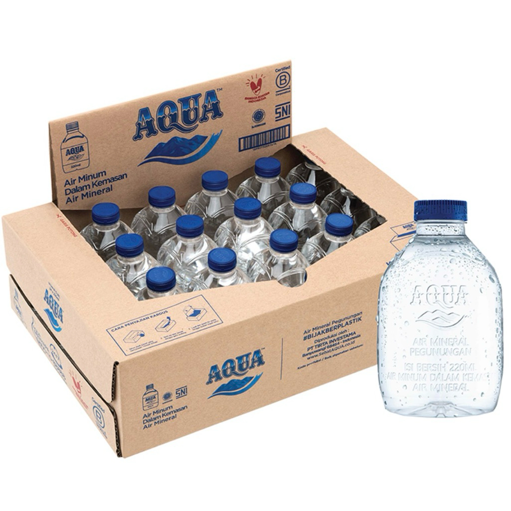 AQUA CUBE KARTONAN ISI 24 BOTOL AQUA CEBOL AQUA MINI AQUA CUBE LUCU KARTONAN