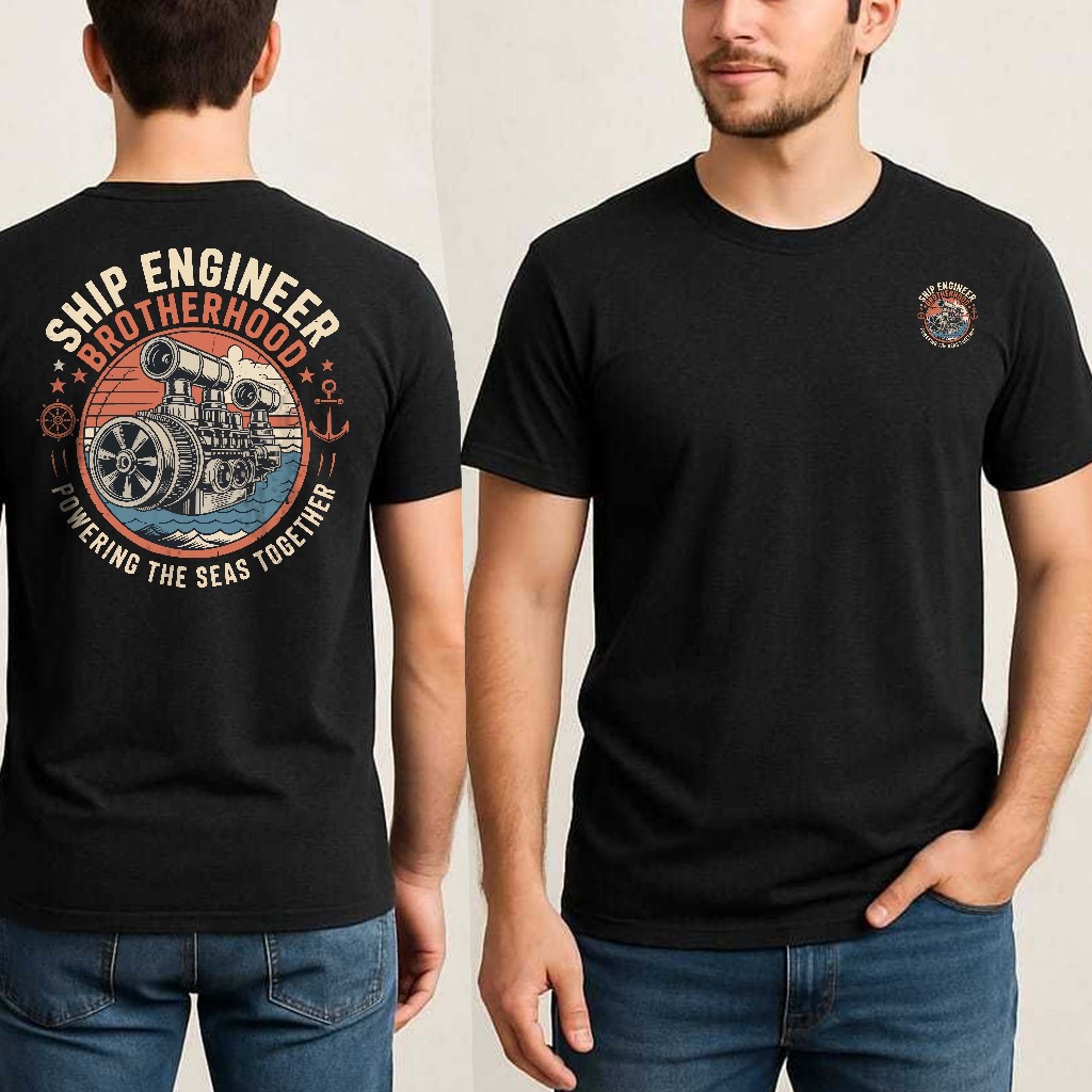 Kaos Distro Masinis Kapal | Ship Engineer Brotherhood Kaos Lengan Pendek
