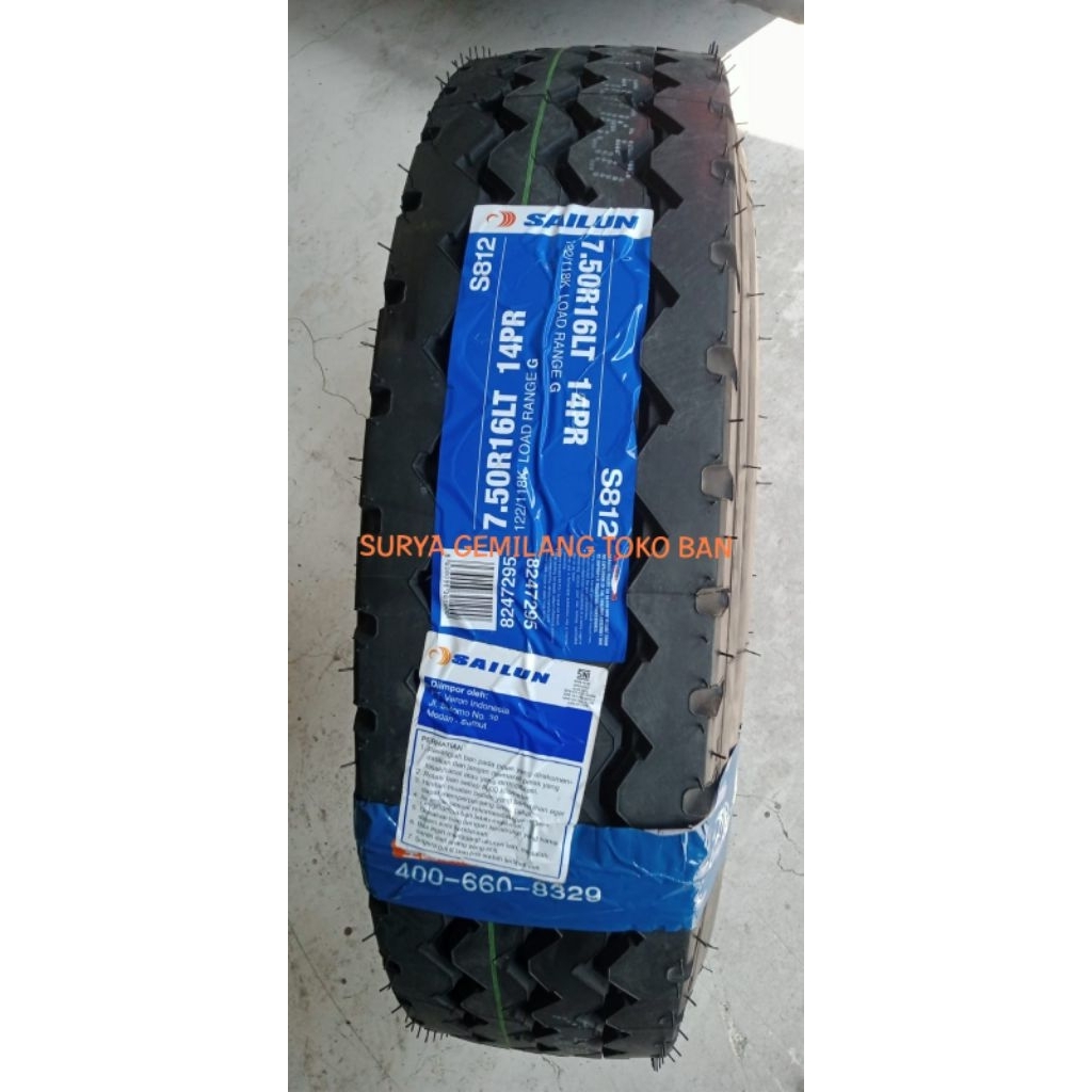 BAN TRUK KAWAT SAILUN 7.50 - 16 / 750 - 16 S812 (/ SET) - BAN TRUK DOBEL