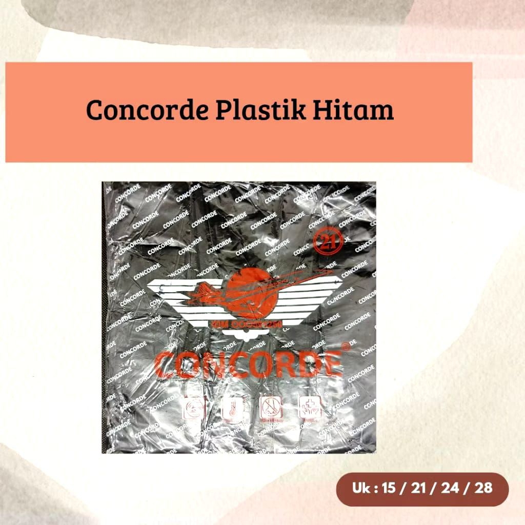 Concorde Plastik Hitam Ukuran 15,21,24 dan 28, 200gr.