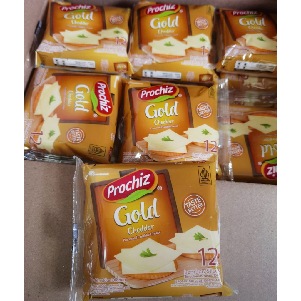 

Prochiz gold keju slice cheddar isi 12