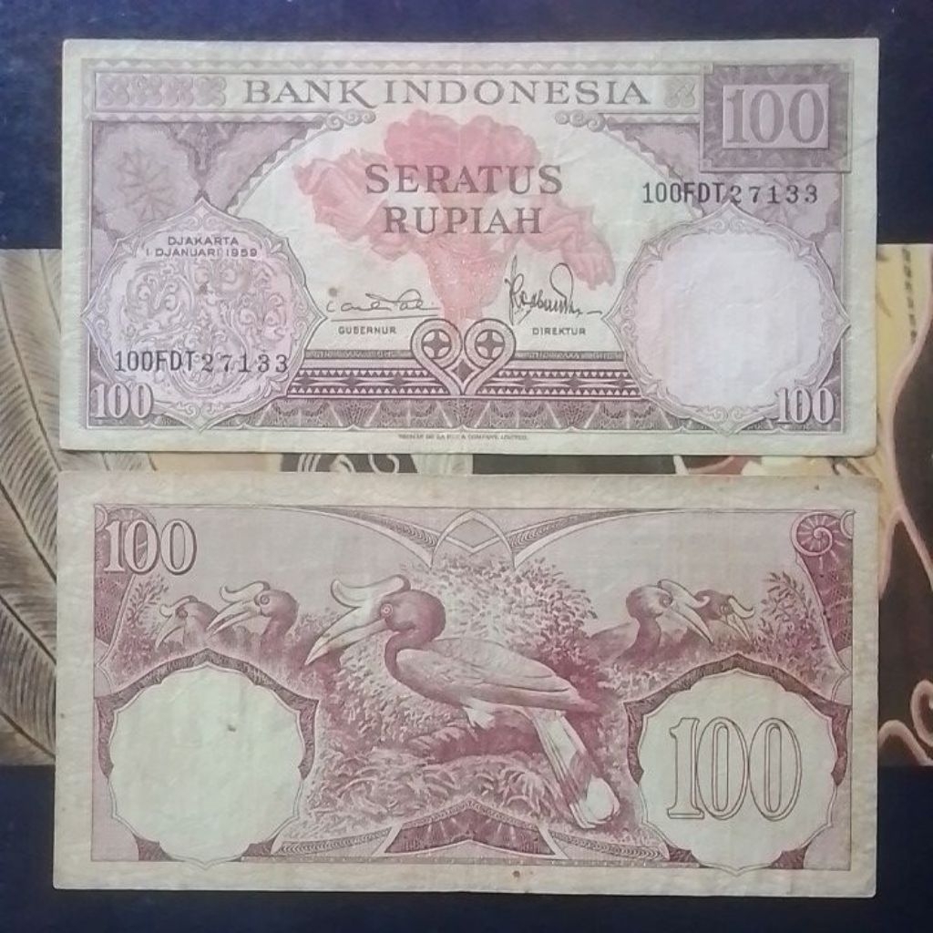 UANG KUNO INDONESIA 100 RUPIAH TAHUN 1959