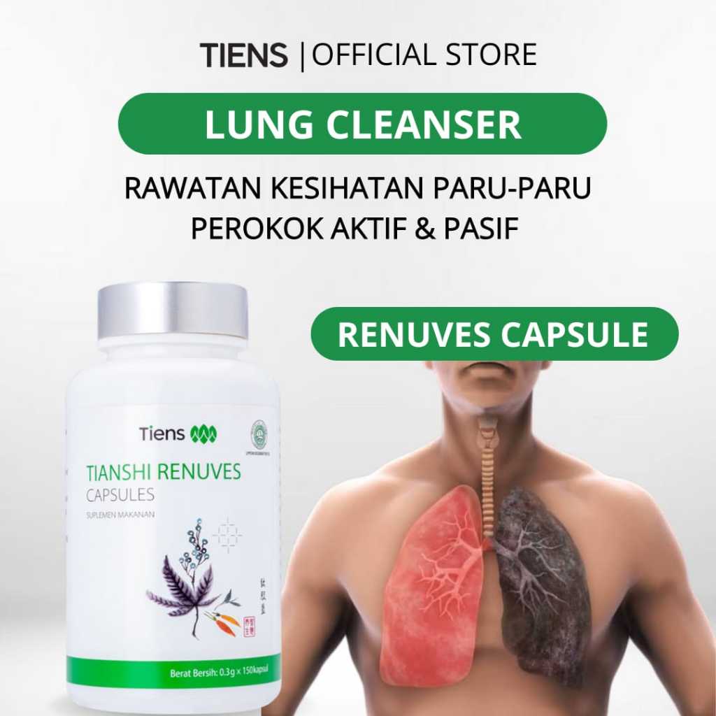 RENUVES TIENS ORIGINAL OBAT PARU-PARU,TBC,SESAK NAFAS SUPPLEMENT PENJAGAAN KESEHATAN PARU-PARU