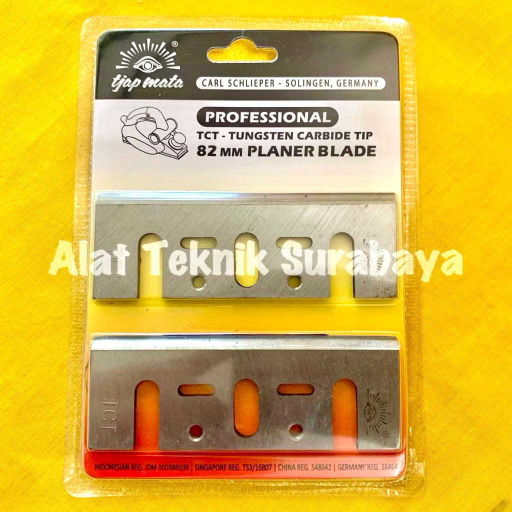 PLANER BLADE TJAP MATA TCT TUNGSTEN CARBIDE TIP 82 MM / MATA PISAU SERUT CAP MATA/ KETAM