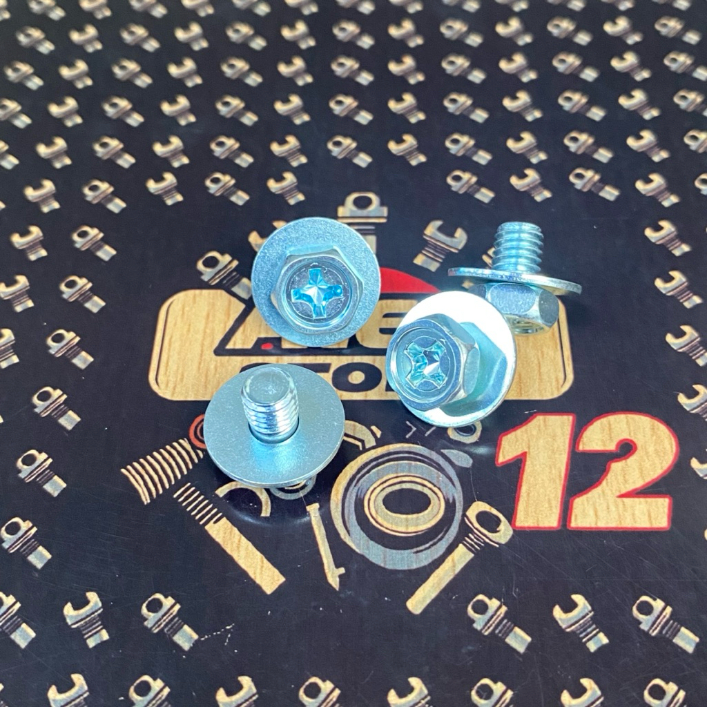 25 PCS BAUT M6x7 DOUBLE KUNCI 10/OBENG RING PATEN