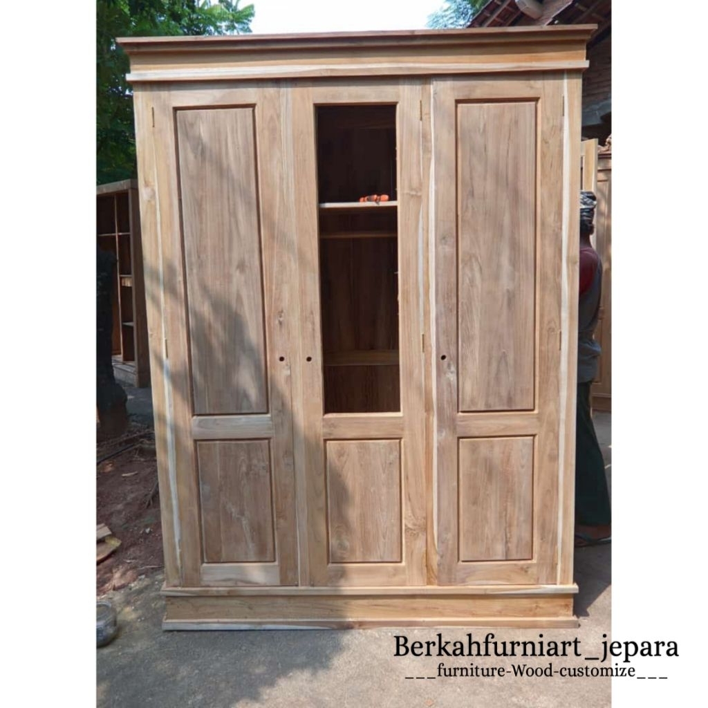 termurah almari 3pintu minimalis_lemari pakaian jati_lemari minimalis jati 3pintu