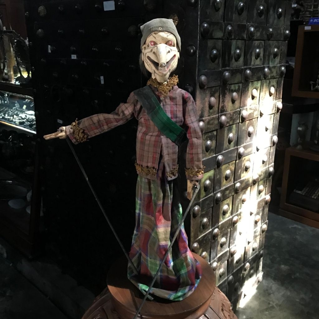 Wayang Golek Kayu Jawa Barat Indonesia Petruk Tua Lawas Jadul Tua