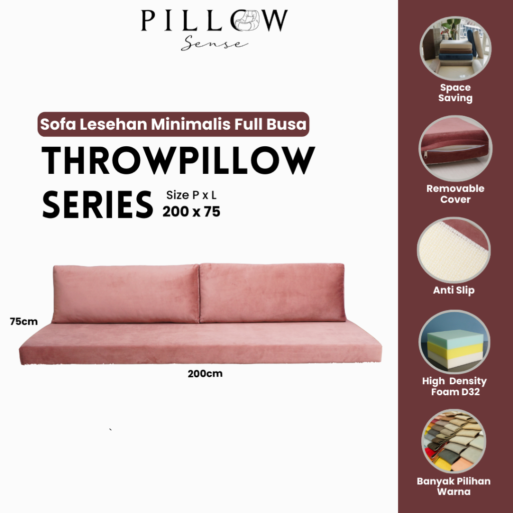 Sofa Lesehan Minimalis Gen Z Kekinian Model Sofa Arab SandaranThrowpillow 2 Meter