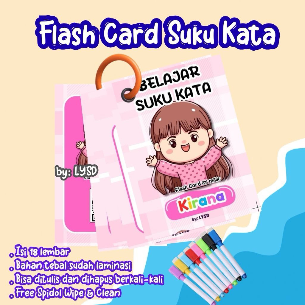 Flash Card Belajar Suku Kata TK SD