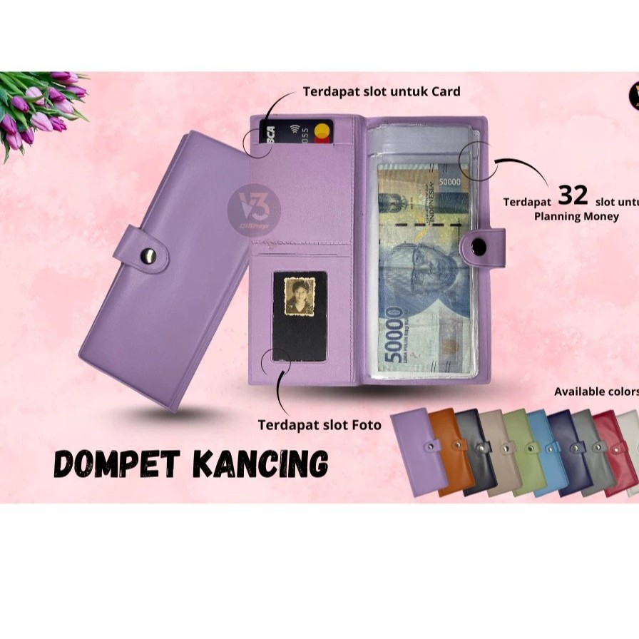 Dompet Kancing Pengatur Keuangan | Dompet Uang Bulanan | 32 Slot