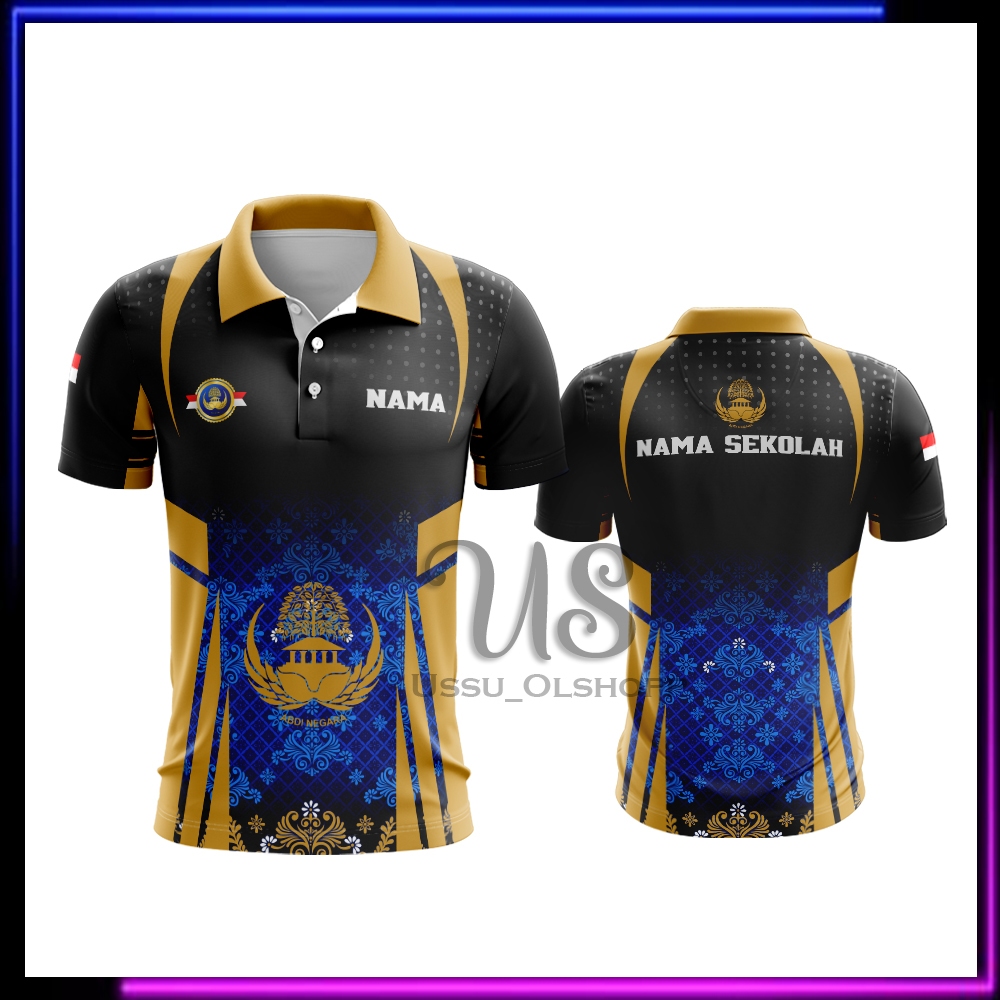 Kaos Polo Batik Korpri | Baju Korpri Lengan Panjang | Jersey Wangki Batik Korpri | Baju Kerah Batik 