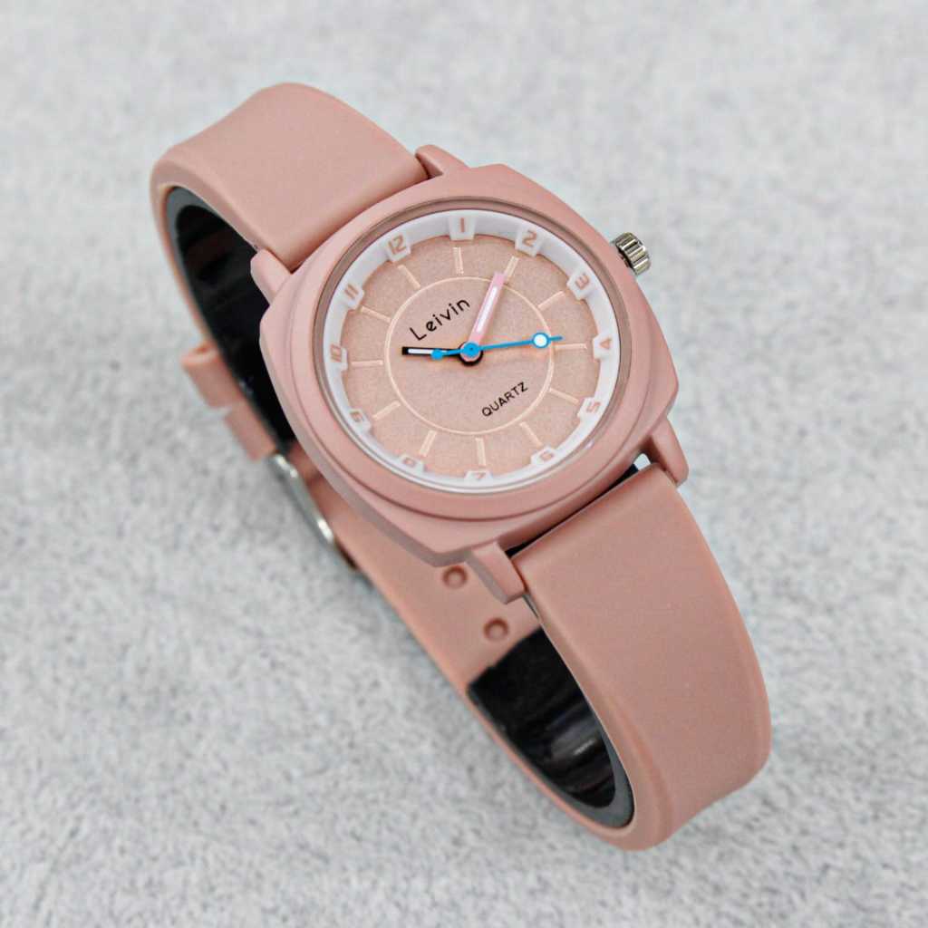 JAM TANGAN WANITA CEWEK LEIVIN LV 01 JAM TANGAN FASHION ANALOG ORIGINAL TALI RUBBER WARNA