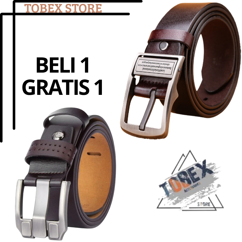 TOBEX BELI1 GRATIS 1 -Gesper Tali Ikat Pinggang Pria Distro Impor Import Sabuk Celana Pria Dewasa Pa
