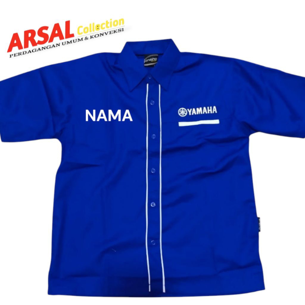KEMEJA YAMAHA FACTORY RACING|BAJU YAMAHA| SERAGAM YAMAHA FACTORY RACING BORDIR FREE NAMA