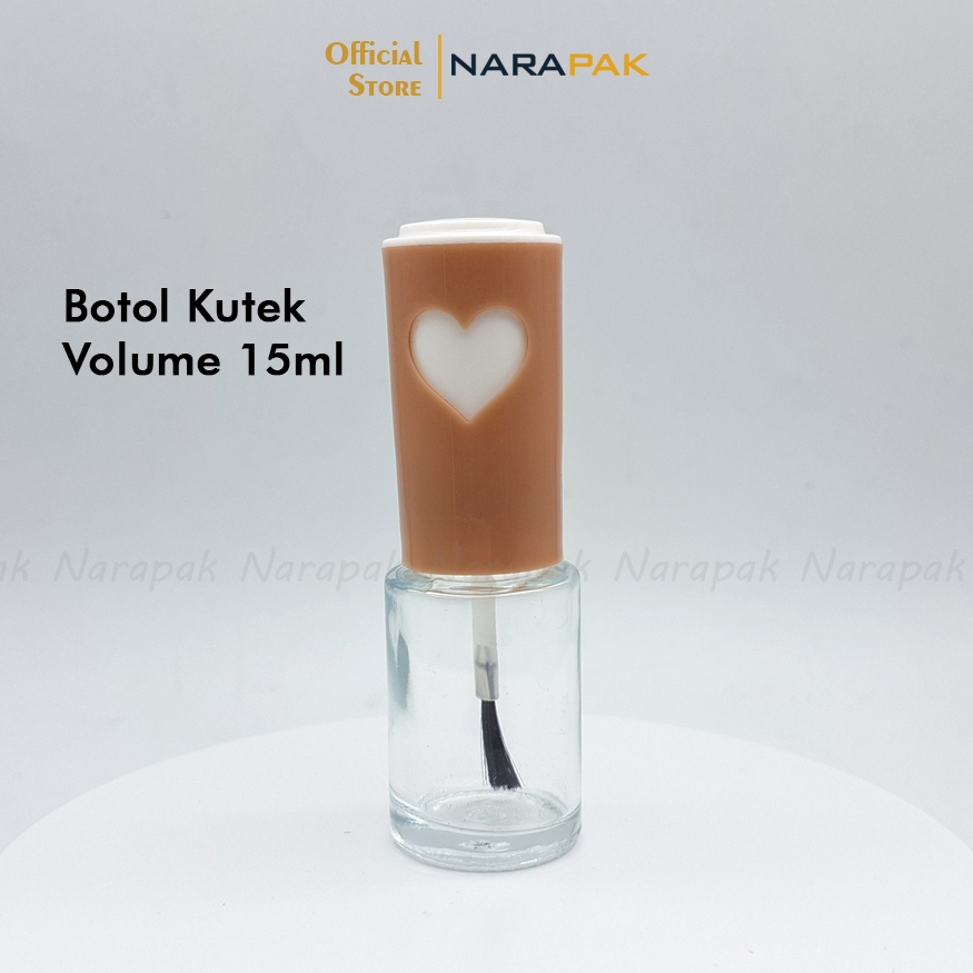 Botol Kutek 15ml Kaca Tabung Tutup PUTIH Lover Cream Botol Henna Kemasan Cat Kuku Nail Art 15PJ