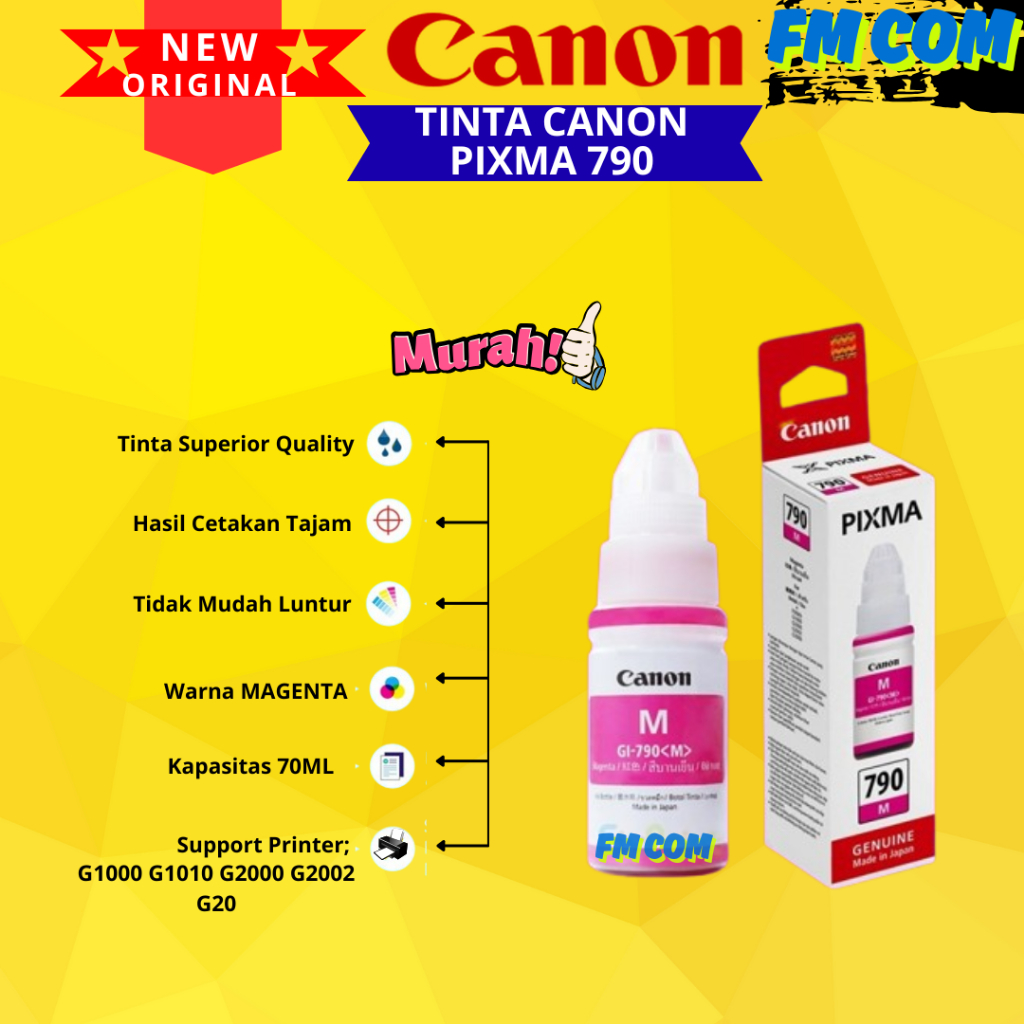 Tinta Original Canon 790 Magenta GI790M - Tinta Canon G1010 G2010 G3010 G4010