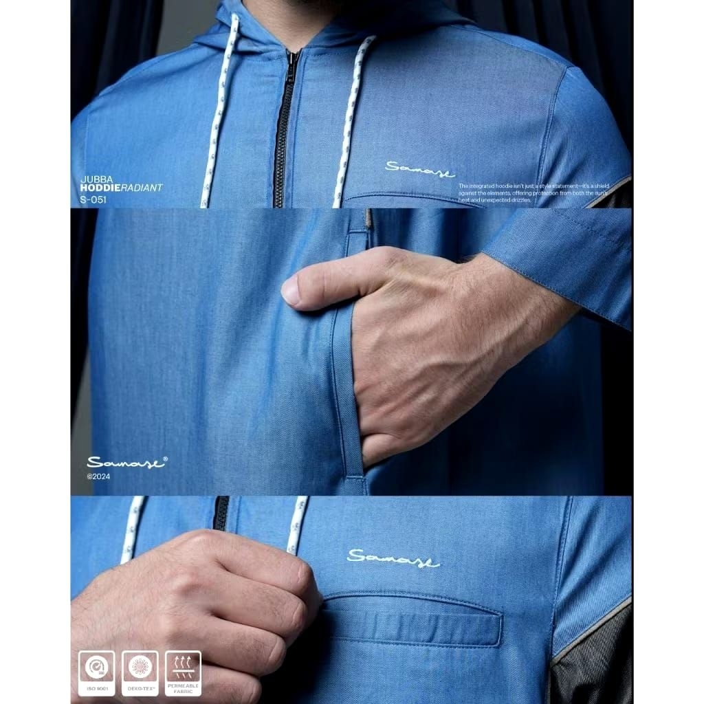 #JD35 - Samase - Jubah Hoodie Radiant Dewasa| Jubah Pria Hoodie Lengan Panjang