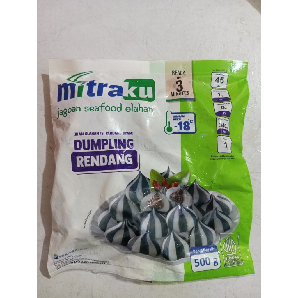 mitraku dumpling rendang/ikan olahan isi rendang ayam 500gr