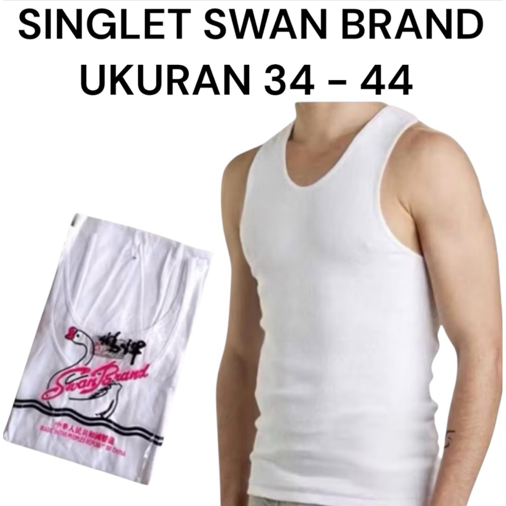 Singlet Swan Putih Polos / Kaos Dalam Swan Pria / Kaos Kutang Pria Putih Polos