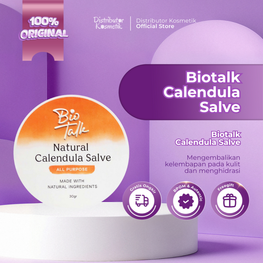 [ AGEN RESMI ] Biotalk Natural Calendula Salve 30g - Meredakan Kulit Eksim Psoriasis Sensitif dan Ga