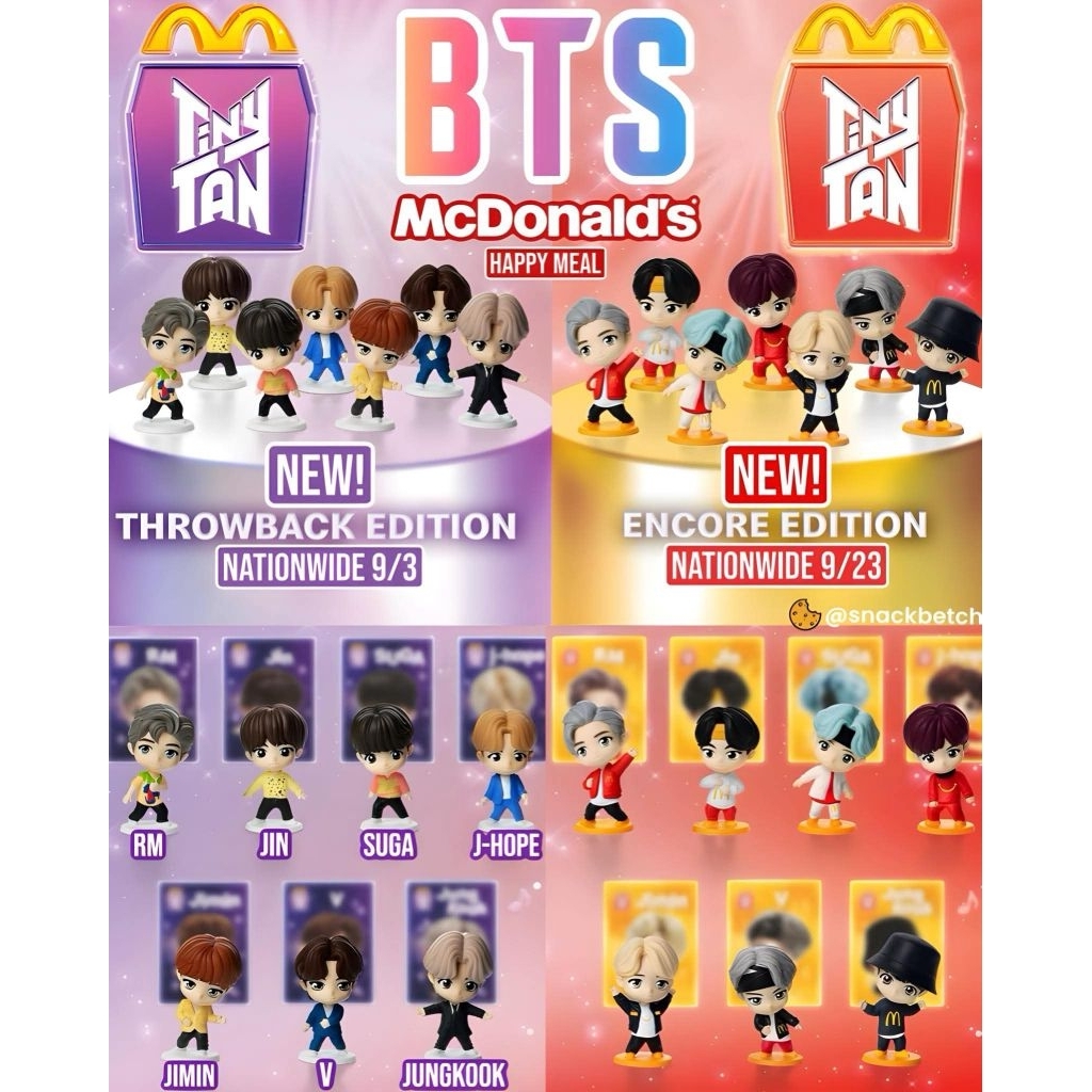 Tinytan Tiny Tan BTS Happy Meal McD McDonald McDonalds Mc Donald Mekdi Mainan Anak Toys