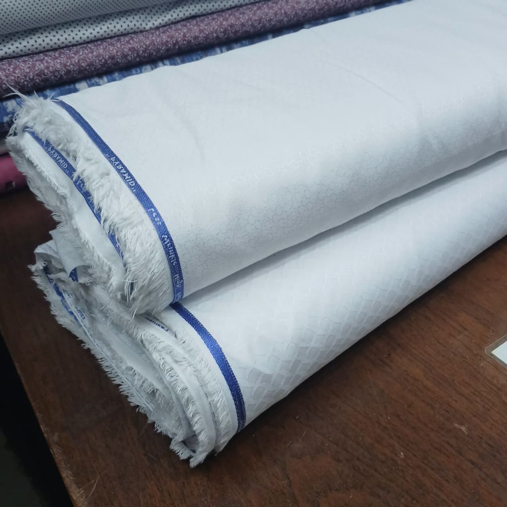 Kain katun Giza putih/ Kain katun putih premium/ Kain katun kemeja putih