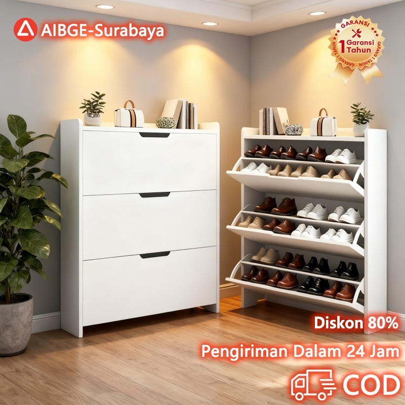[Surabaya Express]Lemari Sepatu Rak Sepatu Susun Tertutup Lemari Sepatu Minimalis Rak Sepatu Kayu Ga
