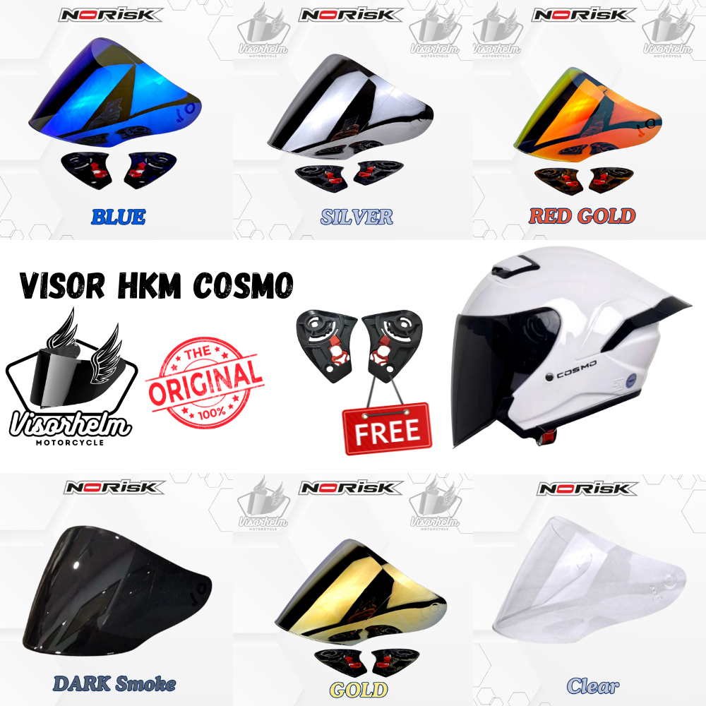 Visor / Kaca Helm HKM Cosmo Iridium Original Norisk Free Rachet
