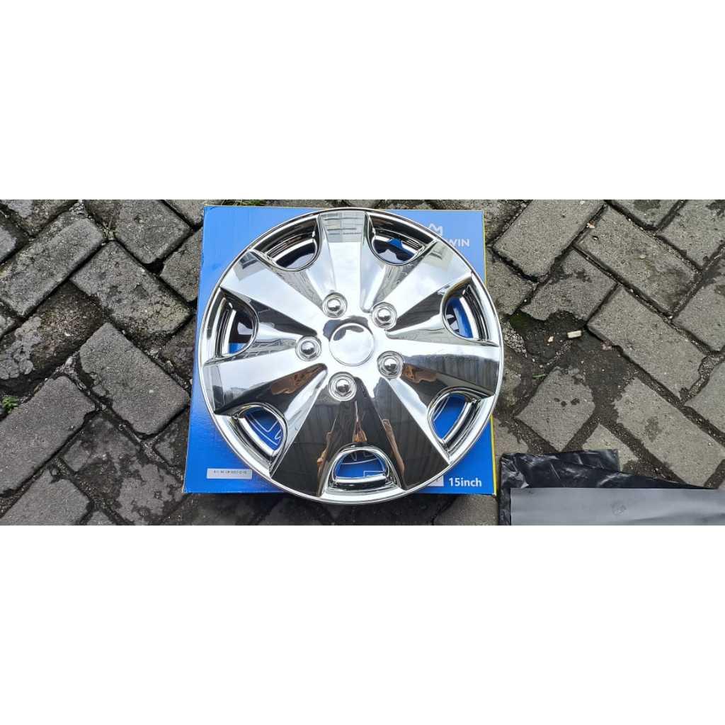 Cover Dop Velg Mobil Ring 15 Chrome Art NO: LW-5051-C-15