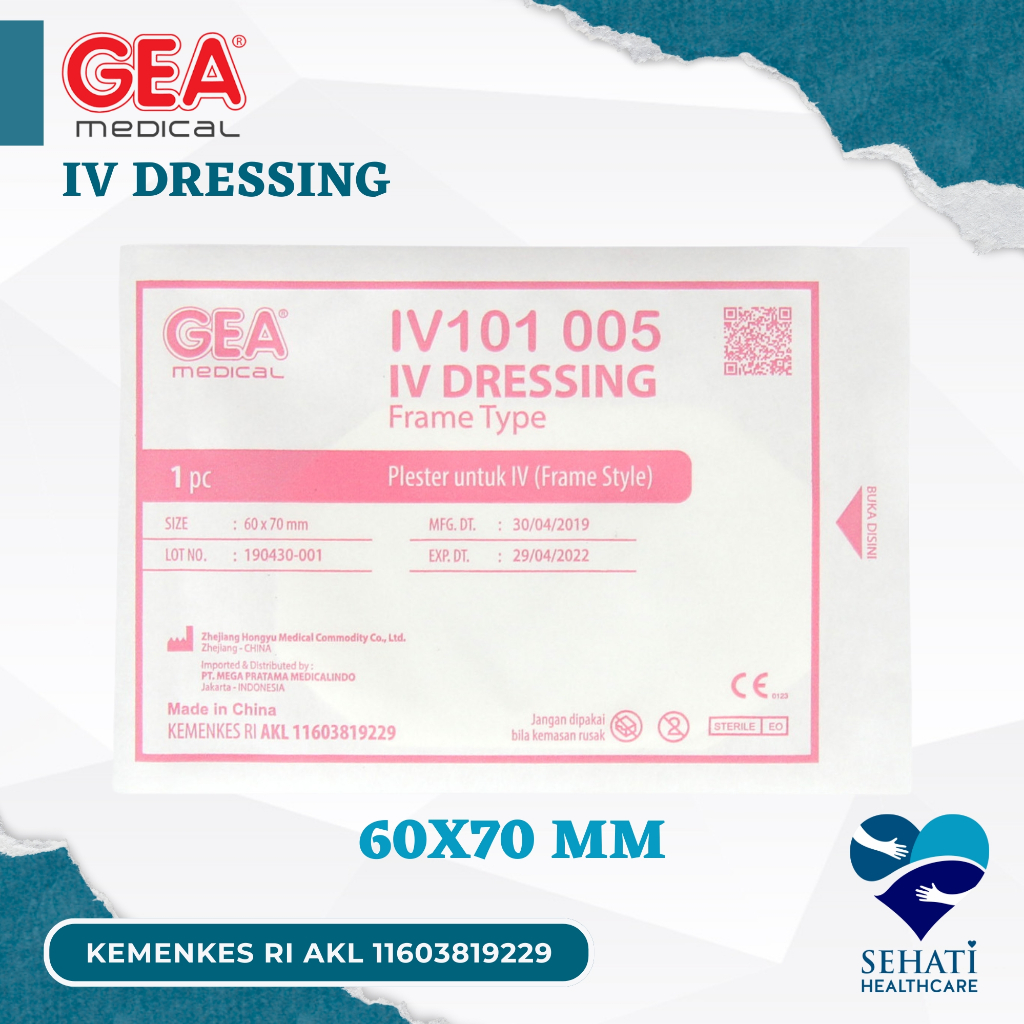 Gea IV Dressing 6x7cm p3k Penutup Luka Plester Infus Film Transparant Anti Air 6x7 6 x 7 cm Kesehata